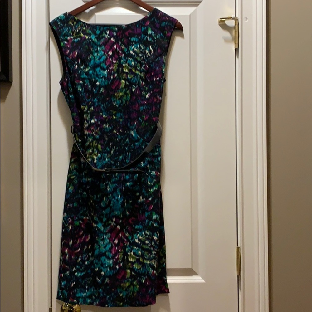 Evan Picone pattered belted dress size 8p
